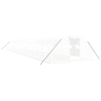 Helloshop26 - Gewächshaus Zelt Pflanzen Blumen Gemüse Unterstand mit Stahlrahmen 80 m² 20 x 4 x 2 m weiß 02_0044635