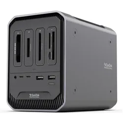 SanDisk Professional Pro-Dock 4 (Thunderbolt 3), Speicherkartenlesegerät, Schwarz