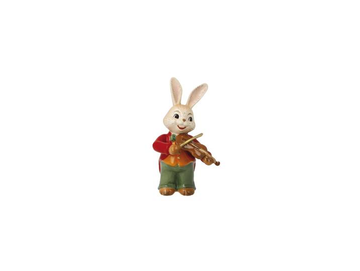 Osterhase GOEBEL kleiner Violinist , bunt, B:4cm H:8cm T:4,5cm, Steingut, Dekofiguren, Osterhase