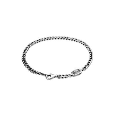 Armkette HAZE & GLORY "Armband Panzerkette Palme Basic 925 Silber" Gr. 190, schwarz, Armbänder, Herren, 190, Silber 925 (Sterlingsilber), Armkette