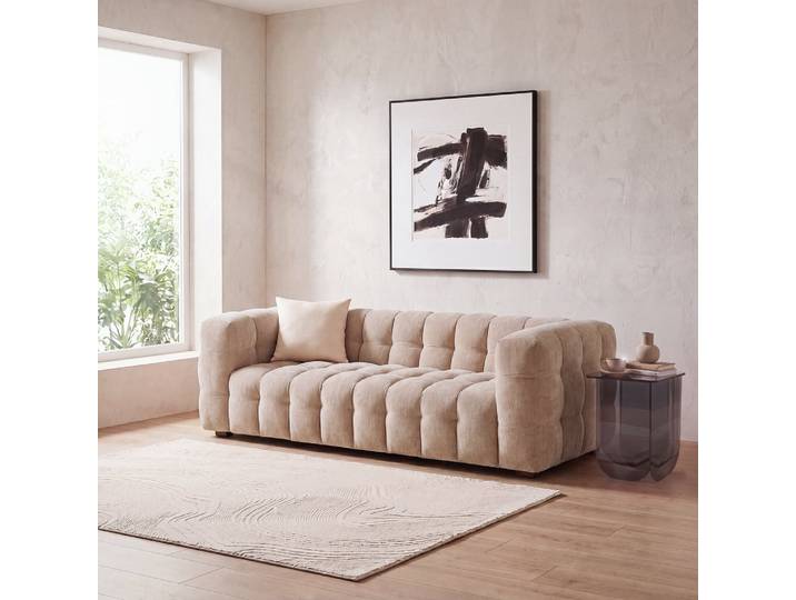 Sofa Cloud, 3/4-Sitzer, beige Lattenrost, Antik-Optik – 240 cm