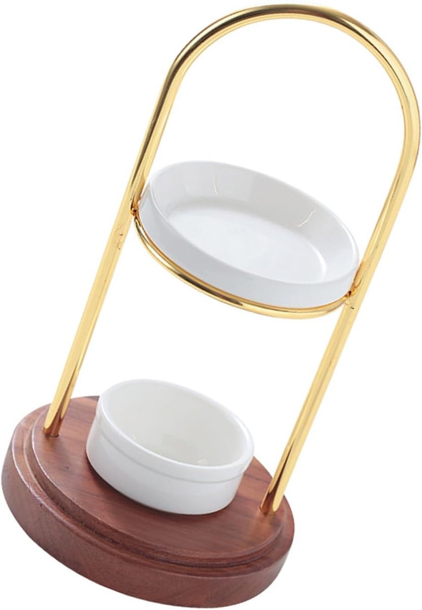 Keramische Wax Smelt Brander in Wit met Goud Design voor Geurverspreiding