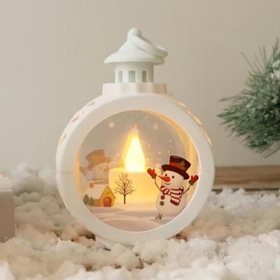 Inspired Finds LED Christmas Wind Light Lantern Round Merry Christmas Home Decoration snowman Winter Lantern