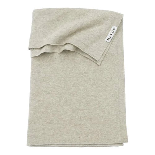 Meyco baby ledikantdeken Knit Basic Sand Melange 100x150 cm