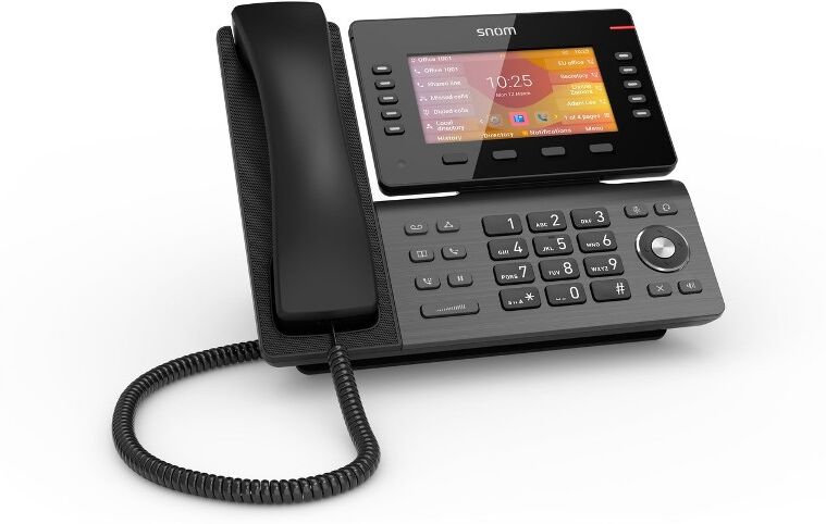 Snom D865 Téléphone IP prenant en charge jusqu'à 12 comptes SIP, avec un écran couleur LCD spacieux