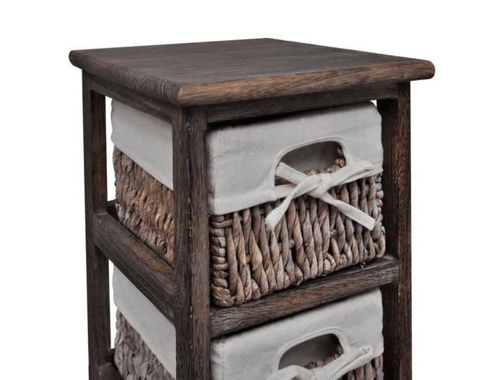 vidaXL Hängeschrank Korbregal Holz mit 5 Körben Braun