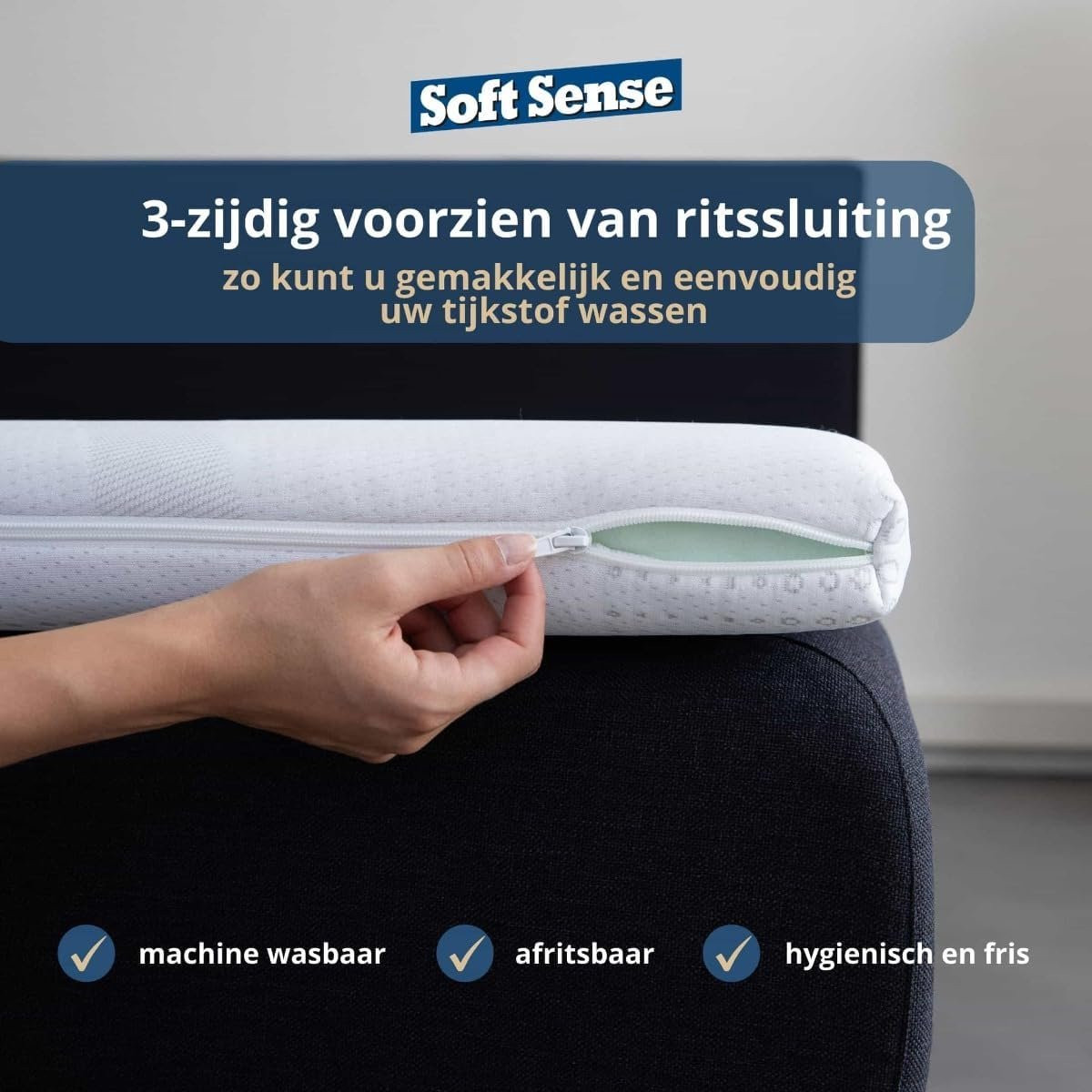 Thijox Soft Sense Topper - Koudschuim Matras Topdekmatras - Medium Hardheid - HR Comfort-Foam - 160 x 200 cm