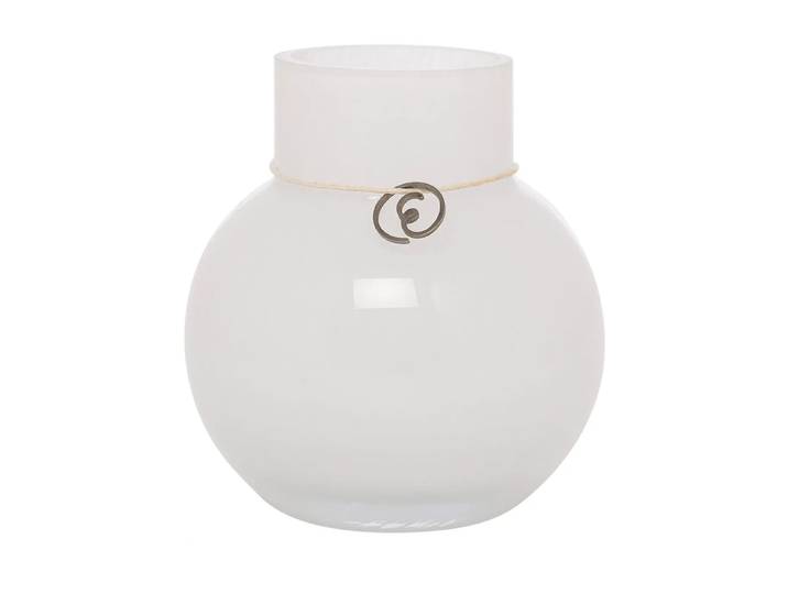 ERNST Vase en verre Ernst rond et blanc H10 cm Ø9 cm