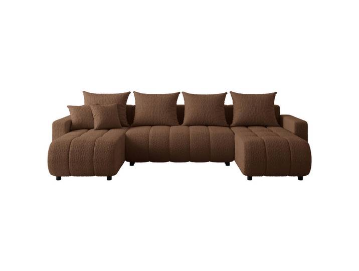 Carryhome Wohnlandschaft, Rost, Kunststoff, 6-Sitzer, Füllung: Schaumstoff, U-Form, 312x150 cm, Liegefunktion, Rücken echt, Wohnzimmer, Sofas & Couches, Wohnlandschaften, Wohnlandschaft U-Form