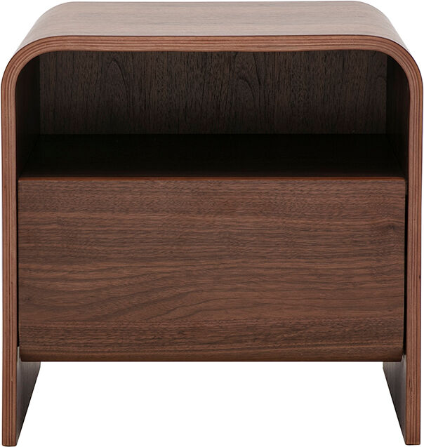 Miliboo Table de chevet avec tiroir en bois foncé noyer KYLIA