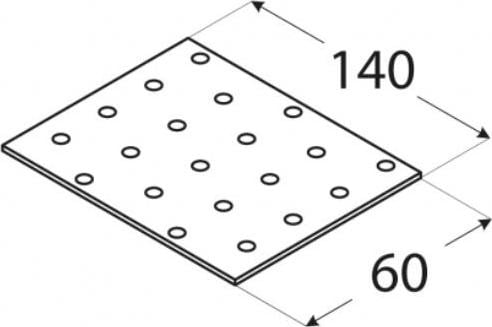 Domax Verzinkte Platte Verbindingsplaat 140 x 60 x 2,00 mm
