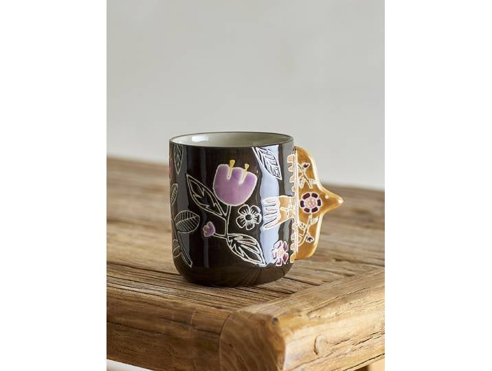 Mugs Vivielle Noir lot de 4 Ø 9cm Multicolore