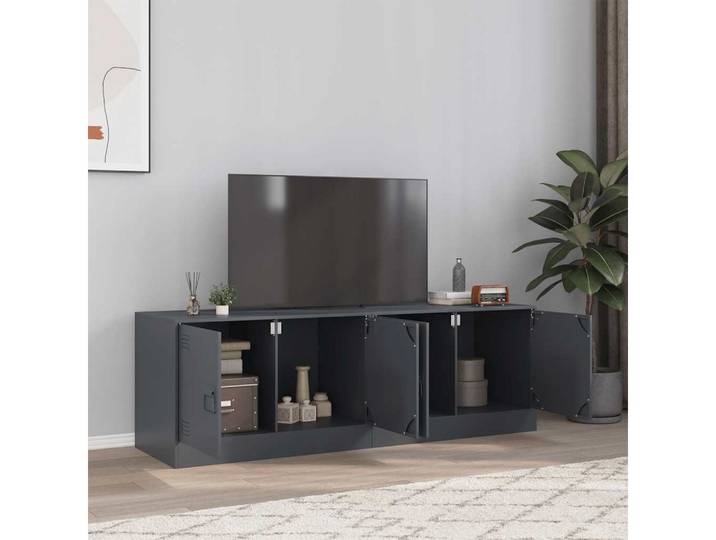 vidaXL TV-Schrank TV-Schränke 2 Stk. Anthrazit 67x39x44 cm Stahl