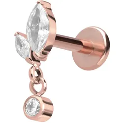 Titan Labret mit Innengewinde KNOSPE + KRISTALL