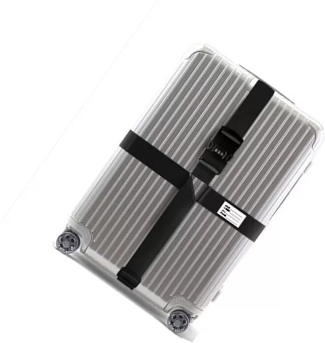 INF Sangles de Valise Croisées, Sangles de Valise Réglables avec Boucle (Noir) Verrouillage par mot de passe ordinaire