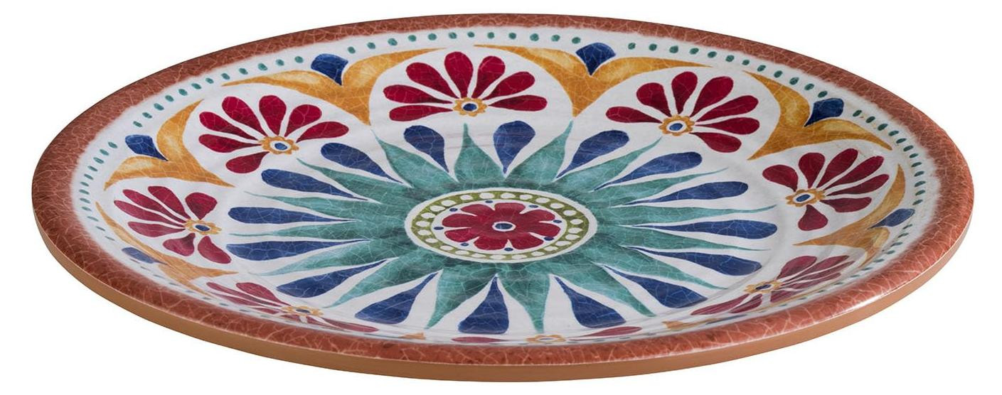 Dripio Melamine bord ARABESQUE terracotta-look, Diameter: 21,5 cm, Hoogte: 2 cm