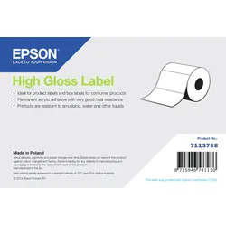 EPSON Endlosetiketten High Gloss Die-Cut Roll Label, 102x51mm, weiß, hochglänzend, 2310 Etiketten