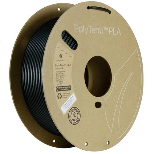 Polymaker PA11002 Filament PLA, PLA Matt Matt, Recyceltes PLA 2.85mm 1000g Schwarz PolyTerra Edition-R 1St.