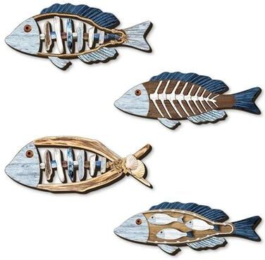 Uplift Picks Ocean Fish Wooden Wall Art Set Coastal Marine Wall Hanging Decor Ocean Fish Wooden Wall Art Set Coastal Marine Wall Hanging Decor