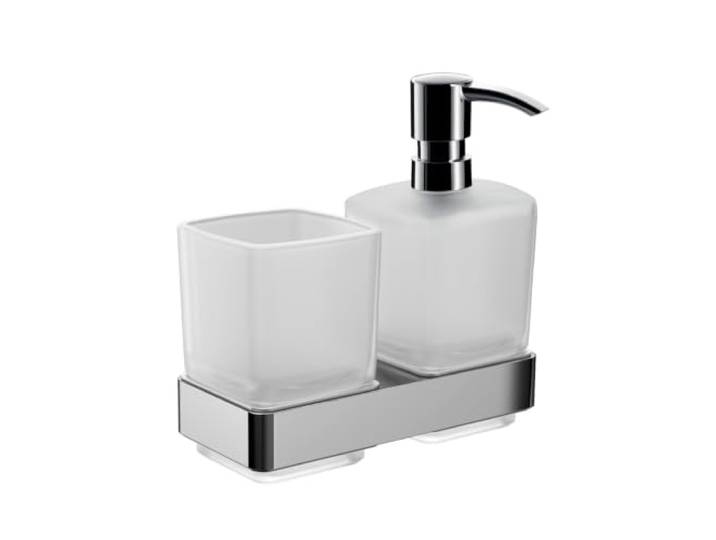 emco loft glashouder en vloeibare zeepdispenser, wandmontage, chroom, 053100100, Kleur: chroom