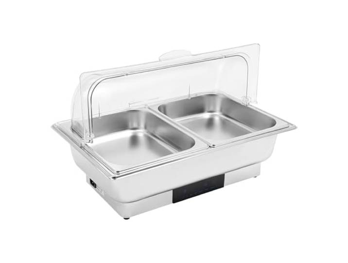 Elektrisches Roll-Flip-Top-Catering-Chafer-Dishes-Set chafing dish Speisenwärmer mit Temperaturregelung for Restaurants, Familienfeiern, Hotels, Hochzeiten