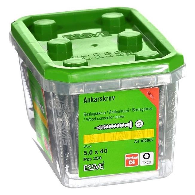 Essve 5,0X40 beslagsskrue CorrSeal - (250 stk.) (5 mm) (102667)