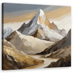 WANDBILD berge gemalte landschaft