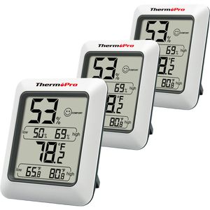 ThermoPro Thermo-Hygrometer TP-50-3, LC-Display, digital, Set, von -50 bis 70°C, innen, 3 Stück