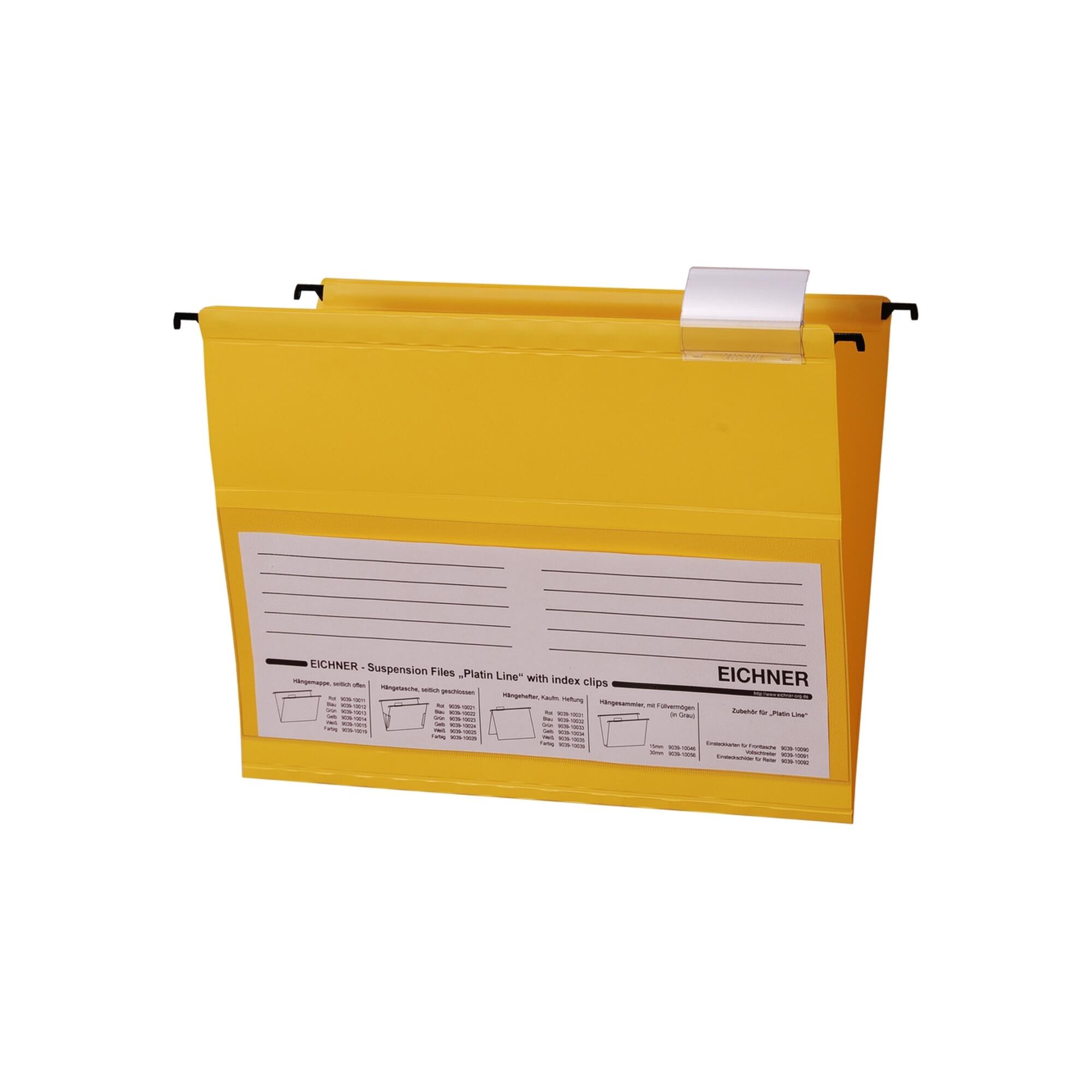 Eichner PVC-Hängemappe Platin Lineseitlich offen, gelb (9039-10014)