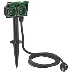 ProPlus, Steckdose, Gartensteckdose Schuko 2-fach mit Erdspiess 2M 3x2,5mm2