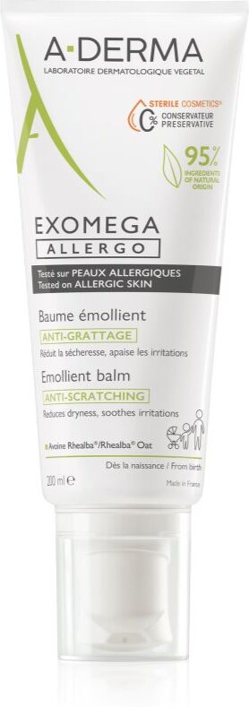 A-Derma Exomega Control Allergo Feuchtigkeitscreme zur Stärkung der Schutzzone empflindlicher Haut 200 ml