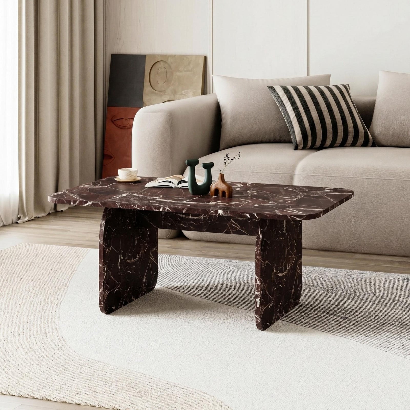 Skye Decor Salontafel 3-delig Rosso Marmo 100 cm