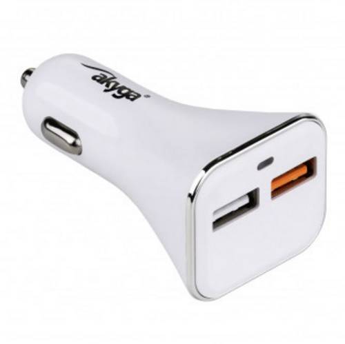 Akyga USB Ladegerät 15W 2x USB-A Weiß KFZ