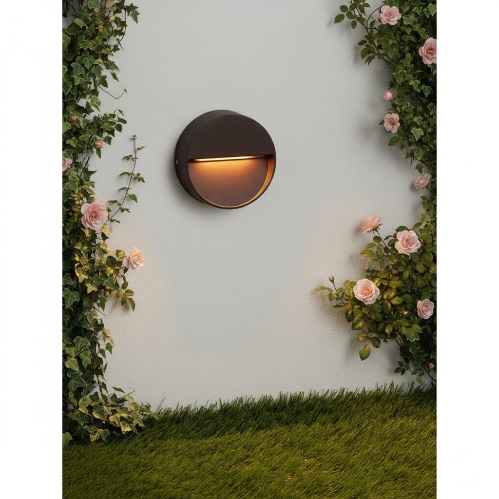 Lyora Ronde wandlamp Sete roestbruin van aluminium