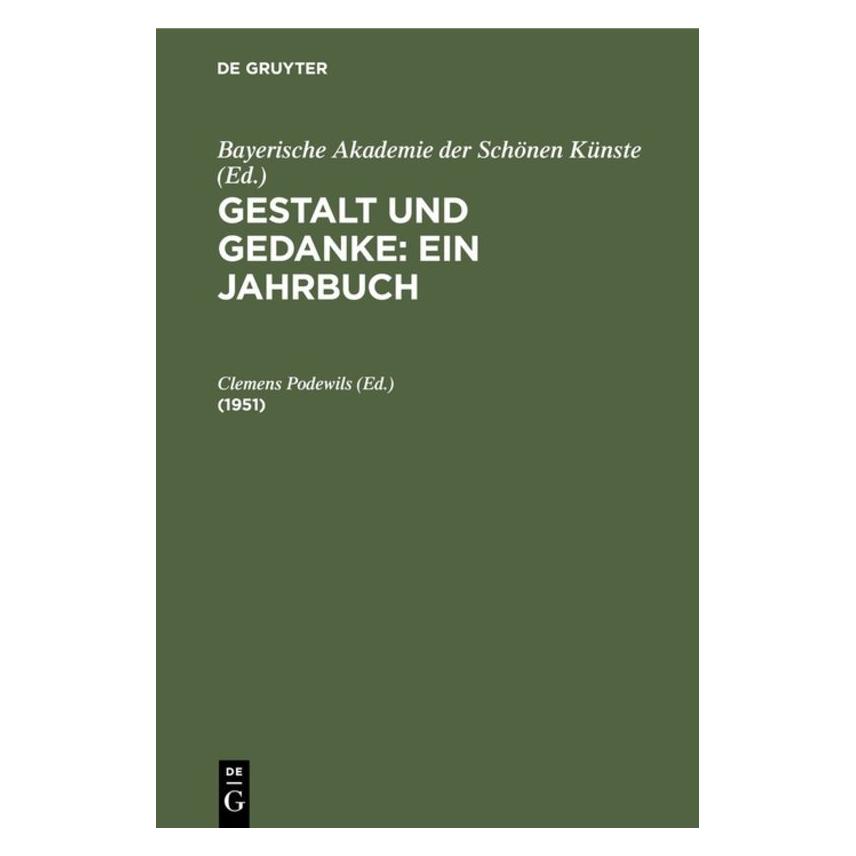 De Gruyter Gestalt und Gedanke (Deutsch, 1951) (67827288)