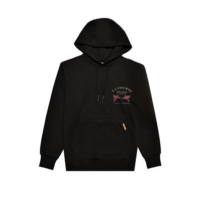 Kapuzensweatshirt PAS DE MONACO "Pas De Monaco LE COURSE HOODY", Herren, Gr. S, schwarz, 80% Baumwolle, 20% Polyester, bedruckt, Rundhals, Sweatshirts