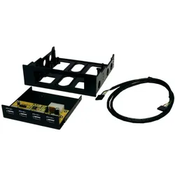 Exsys Ex 1174 Hub 4 x Hi-Speed USB (USB-B, 4 Ports), Dockingstation + USB Hub, Schwarz