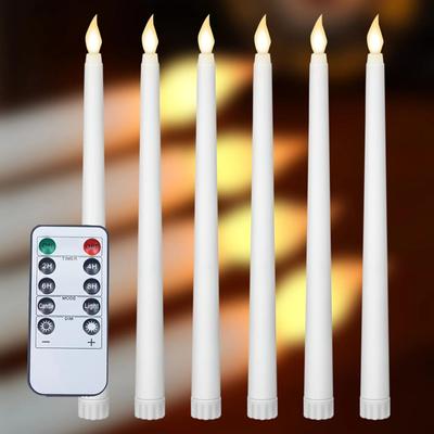 Inspired Living 6 Or 12 Piece LED Flameless Taper Candles Flickering Battery Operated Candles For Wedding And Home Decor 6pack A Style
