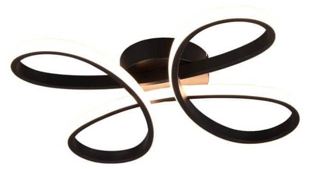 Trio Leuchten Plafondlamp Fly design zwart B: 40 cm, D: 40 cm, H: 8 cm