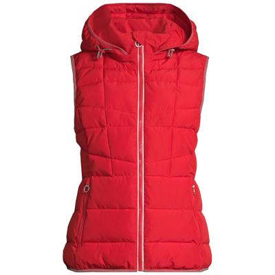 Steppweste NEW VIEW "Nina", Damen, Gr. L, rot, Obermaterial: 100% Polyester PES. Futter: 100% Polyester PES. 100% Polyester PES., uni, regular fit, Westen Steppweste, mit weitenregulierbarer Kapuze
