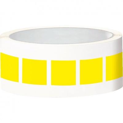 Aufkleber I Etikett, eckig, beschriftbar, gelb, Folie, selbstklebend, 25x25mm, 100/Rolle