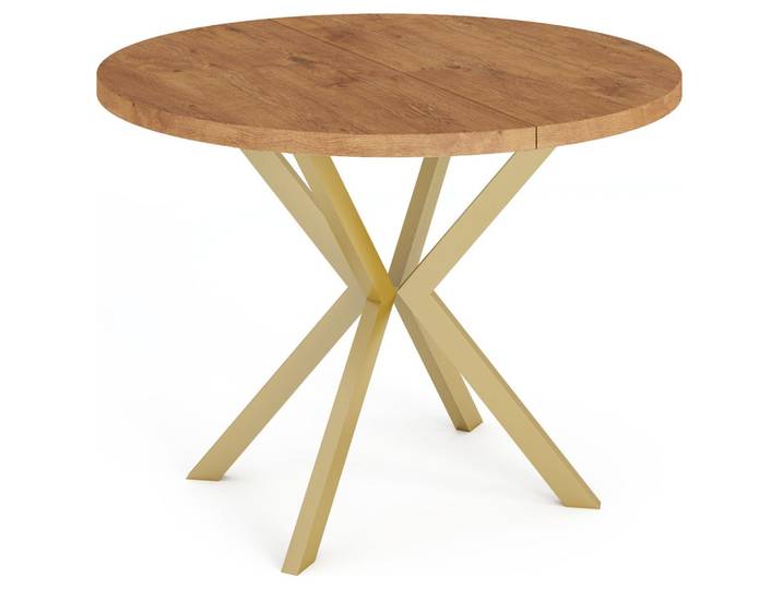 ESSTISCH Flora runder ausziehbarer, Lancelot Eiche 100-180/100/76 cm
