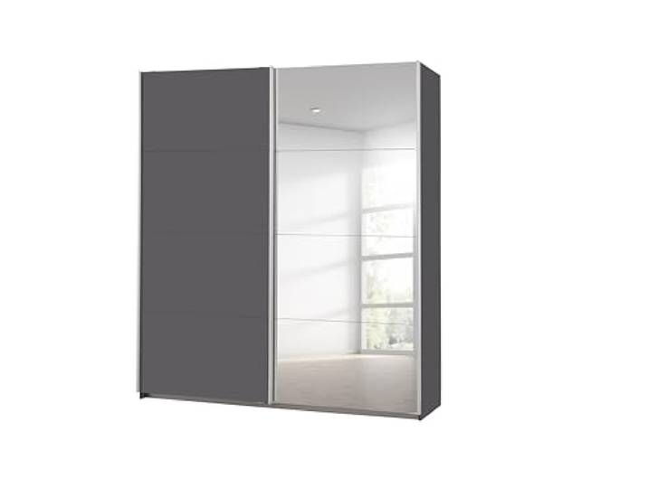 Rauch Möbel Caracas, Schwebetürenschrank, Grau metallic, Breite 181 cm