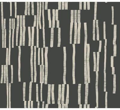 Nikki Chu Koso Black and Taupe Premium Peel and Stick Wallpaper
