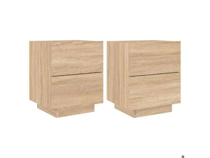 FAF-NEUF* Armoires de chevet et lumières LED 2 pcs - Chevets de Lit - Chêne Sonoma - JUILLET743114