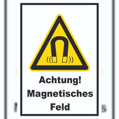 HB-Druck Achtung Magnetisches Feld A6 (105x148mm) Schild