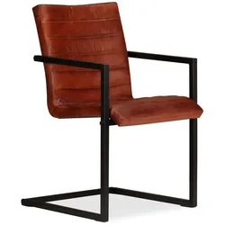 vidaXL Esszimmerstühle Echtleder : Farbe - Braun, Größe - 4 Stk.