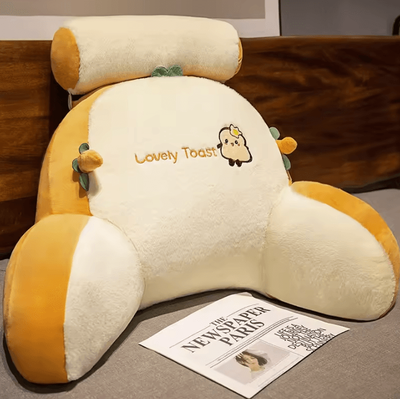 Uplift Curations CloudRest Support Backrest Pillow Plush Bed & Sofa Waist Protection Cushion toast 27.6 19.7 9.8 In
