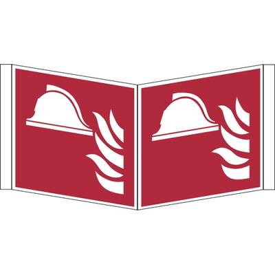 Brandschutzzeichen, Winkelschild Mittel und Geräte zur Brandbekämpfung F004 - ASR A1.3 (ISO 7010) - 200x200x1 mm Kunststoff nachleuchtend