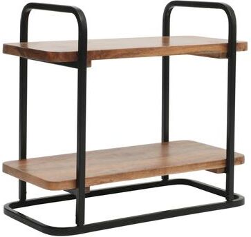 Gibson Home Gracious Dining 2-Tier Wooden Serving Tray with Metal Frame - Acacia Wood - 14.29"" x 7.08"" x 12.52"""